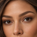 Brow styling close-up — AI illustration; shade appearance is illustrative