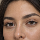 Brow styling close-up — AI illustration; shade appearance is illustrative