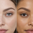 Brow styling close-up — AI illustration; shade appearance is illustrative