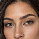 Brow styling close-up — AI illustration; shade appearance is illustrative