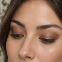 Eyeshadow styling close-up — AI illustration; shade appearance is illustrative