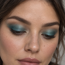 Eyeshadow styling close-up — AI illustration; shade appearance is illustrative