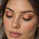 Eyeshadow styling close-up — AI illustration; shade appearance is illustrative