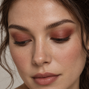Eyeshadow styling close-up — AI illustration; shade appearance is illustrative
