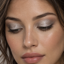 Eyeshadow styling close-up — AI illustration; shade appearance is illustrative