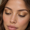 Eyeshadow styling close-up — AI illustration; shade appearance is illustrative
