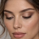 Eyeshadow styling close-up — AI illustration; shade appearance is illustrative
