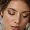 Eyeshadow styling close-up — AI illustration; shade appearance is illustrative