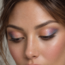 Eyeshadow styling close-up — AI illustration; shade appearance is illustrative