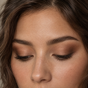 Eyeshadow styling close-up — AI illustration; shade appearance is illustrative