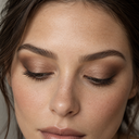 Eyeshadow styling close-up — AI illustration; shade appearance is illustrative