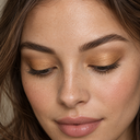 Eyeshadow styling close-up — AI illustration; shade appearance is illustrative