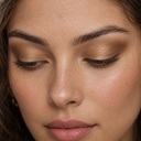 Eyeshadow styling close-up — AI illustration; shade appearance is illustrative