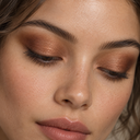 Eyeshadow styling close-up — AI illustration; shade appearance is illustrative