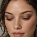 Eyeshadow styling close-up — AI illustration; shade appearance is illustrative