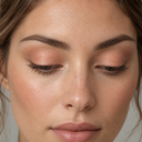 Eyeshadow styling close-up — AI illustration; shade appearance is illustrative