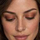 Eyeshadow styling close-up — AI illustration; shade appearance is illustrative