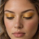 Eyeshadow styling close-up — AI illustration; shade appearance is illustrative