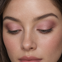 Eyeshadow styling close-up — AI illustration; shade appearance is illustrative