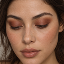 Eyeshadow styling close-up — AI illustration; shade appearance is illustrative