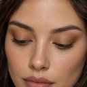 Eyeshadow styling close-up — AI illustration; shade appearance is illustrative