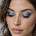 Eyeshadow styling close-up — AI illustration; shade appearance is illustrative