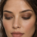 Eyeshadow styling close-up — AI illustration; shade appearance is illustrative