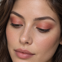 Eyeshadow styling close-up — AI illustration; shade appearance is illustrative
