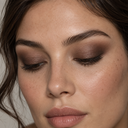 Eyeshadow styling close-up — AI illustration; shade appearance is illustrative
