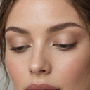 Eyeshadow styling close-up — AI illustration; shade appearance is illustrative