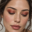 Eyeshadow styling close-up — AI illustration; shade appearance is illustrative