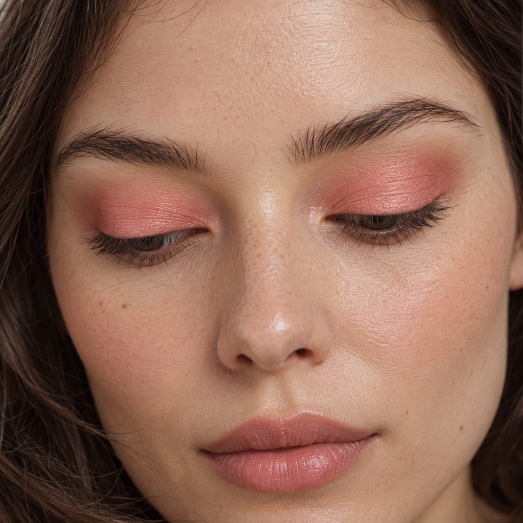 Eyeshadow styling close-up — AI illustration; shade appearance is illustrative