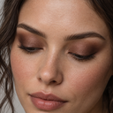 Eyeshadow styling close-up — AI illustration; shade appearance is illustrative