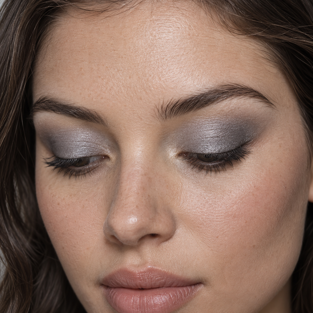 Eyeshadow styling close-up — AI illustration; shade appearance is illustrative