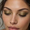 Eyeshadow styling close-up — AI illustration; shade appearance is illustrative