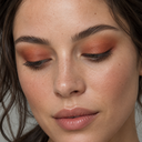 Eyeshadow styling close-up — AI illustration; shade appearance is illustrative