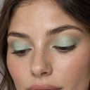 Eyeshadow styling close-up — AI illustration; shade appearance is illustrative