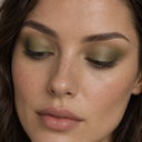 Eyeshadow styling close-up — AI illustration; shade appearance is illustrative