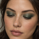 Eyeshadow styling close-up — AI illustration; shade appearance is illustrative