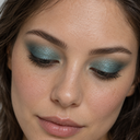 Eyeshadow styling close-up — AI illustration; shade appearance is illustrative