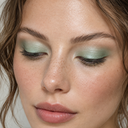 Eyeshadow styling close-up — AI illustration; shade appearance is illustrative