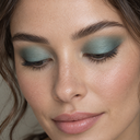 Eyeshadow styling close-up — AI illustration; shade appearance is illustrative