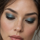 Eyeshadow styling close-up — AI illustration; shade appearance is illustrative