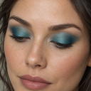 Eyeshadow styling close-up — AI illustration; shade appearance is illustrative