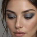 Eyeshadow styling close-up — AI illustration; shade appearance is illustrative