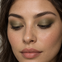 Eyeshadow styling close-up — AI illustration; shade appearance is illustrative