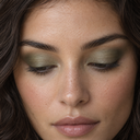 Eyeshadow styling close-up — AI illustration; shade appearance is illustrative
