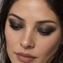 Eyeshadow styling close-up — AI illustration; shade appearance is illustrative