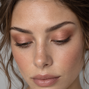 Eyeshadow styling close-up — AI illustration; shade appearance is illustrative