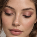 Eyeshadow styling close-up — AI illustration; shade appearance is illustrative